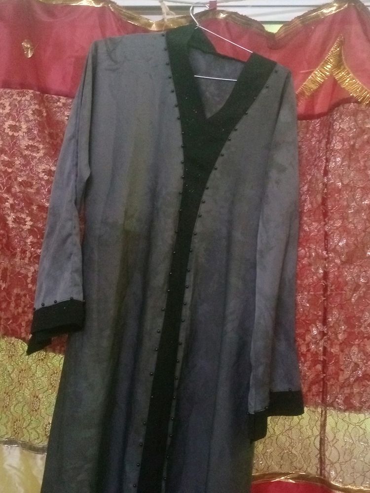 Abaya Grey And Black Colour