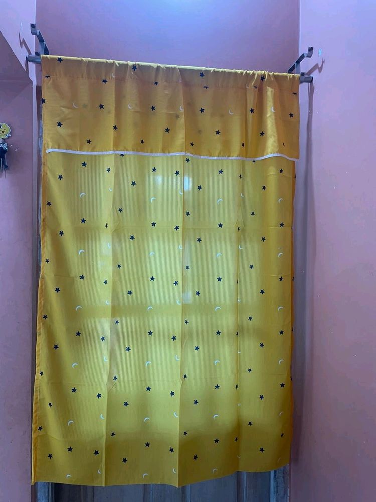 2pieces Yellow Curtain