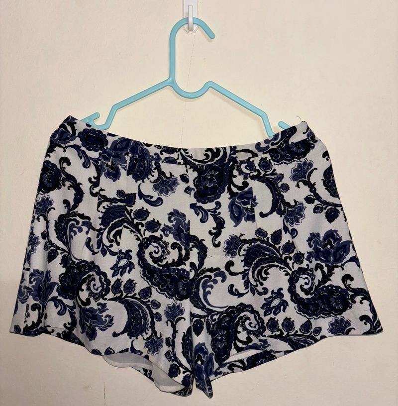 White And Blue Forever 21 Skort