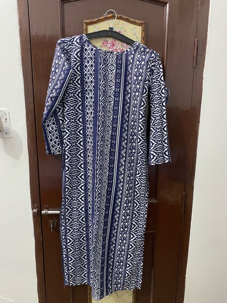 Straight Long Kurta With Boat Neck