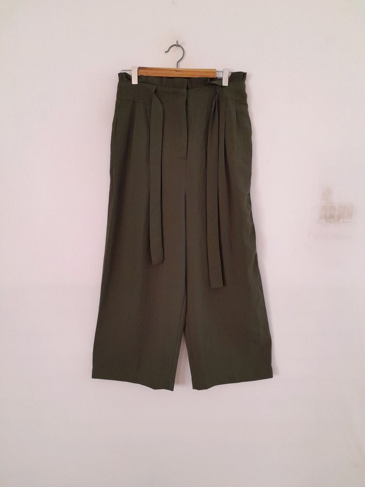 Olive Green Flared Trousers