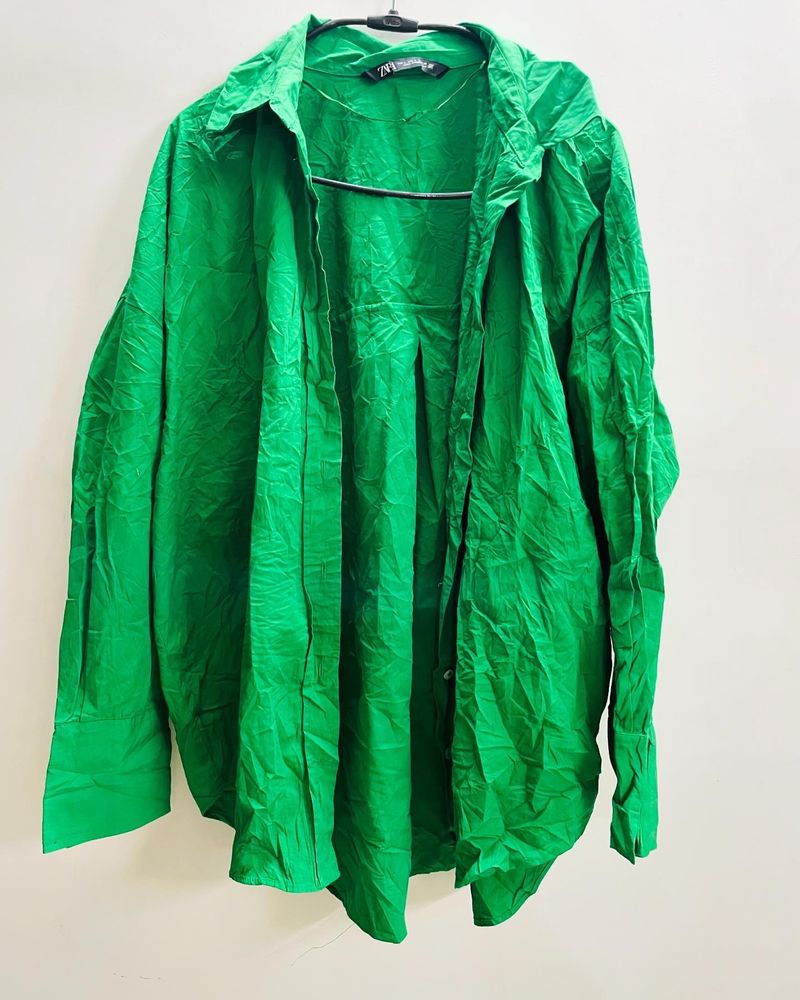 Zara Green Oversized Shirt