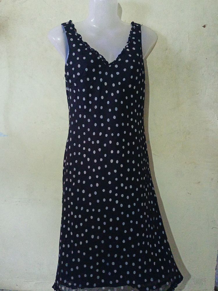 BLACK DOTTED DRESS