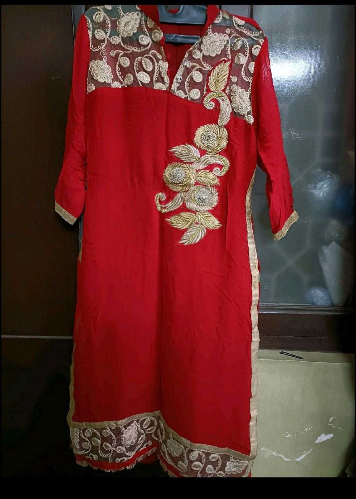 Beautiful Red Party Wear Kurti In L Size