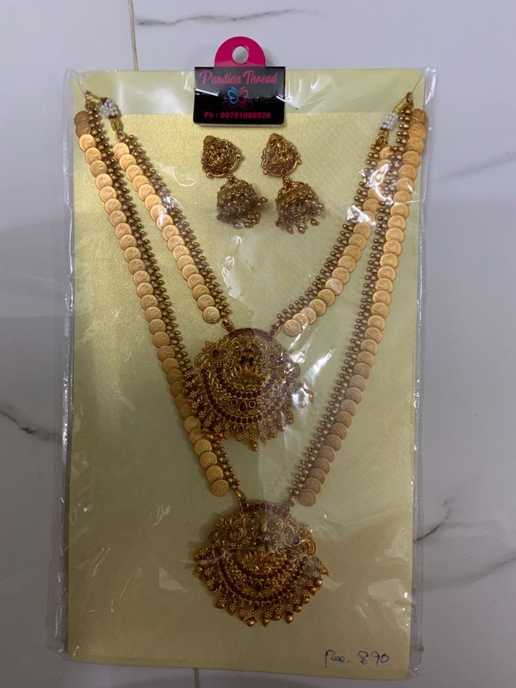 Gold Lakshmi Devi Jewellery Set