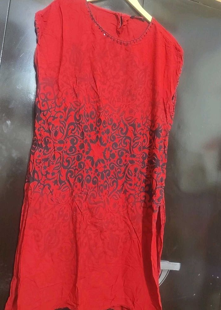 Red Cotton Top For Girl Or Woman 38 Bust