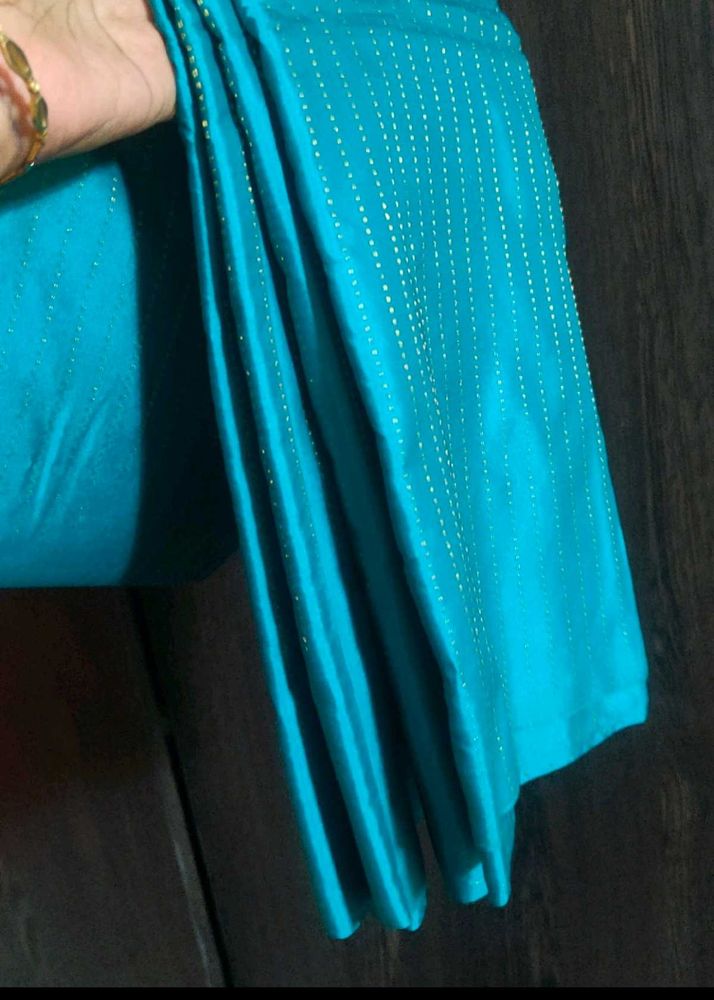 Beautiful Peacock Blue/Green Silk Saree