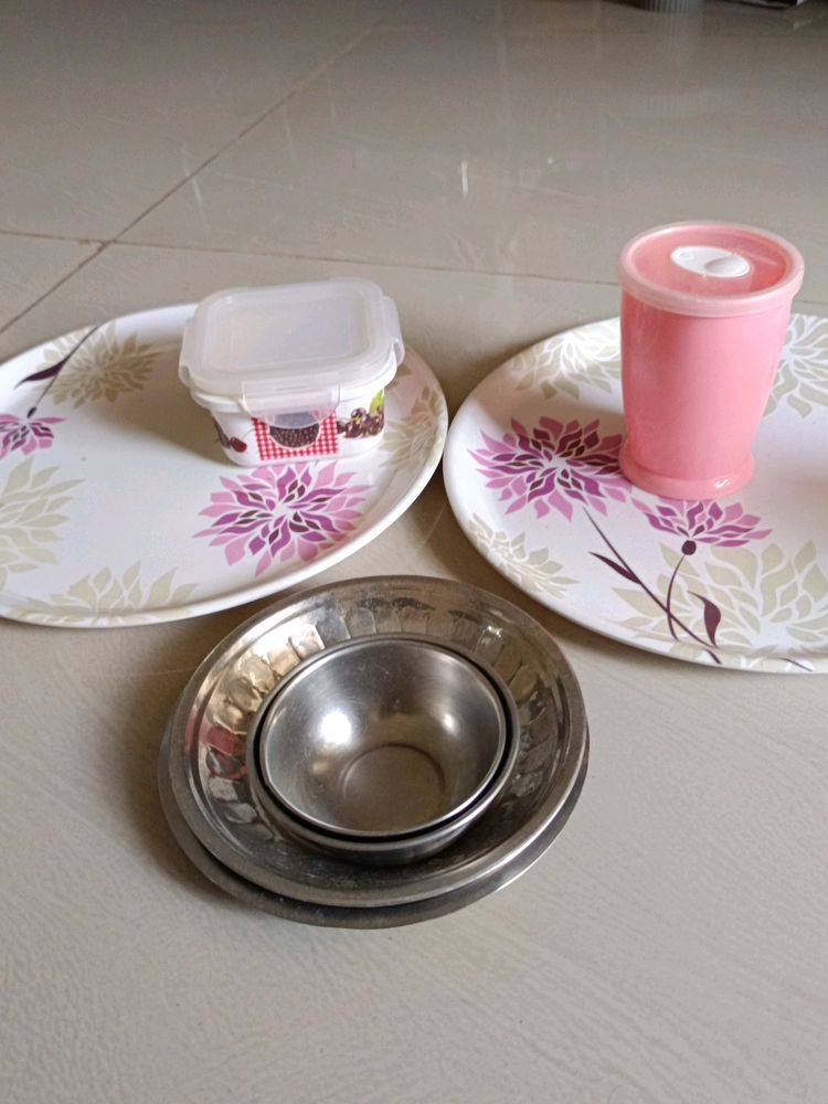 Set Of Kitchen Plates And Container