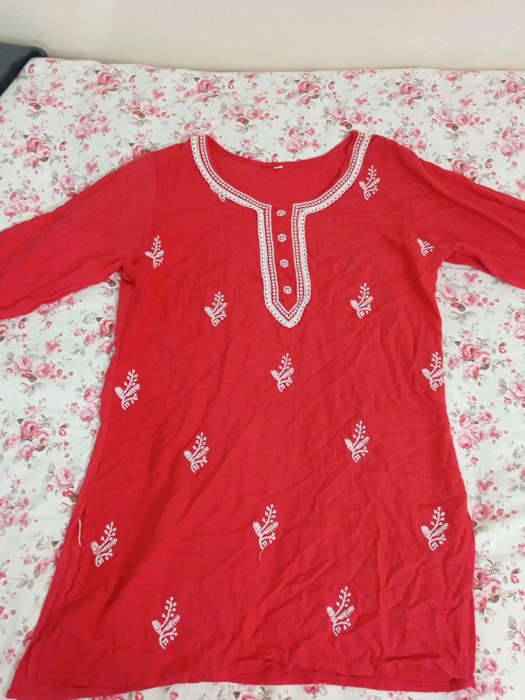 Red Short Kurta Size "M"