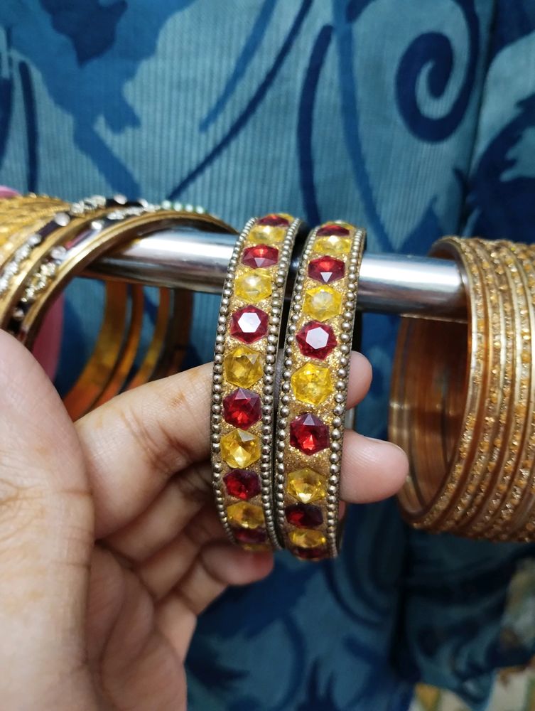 Red Golden Bangles