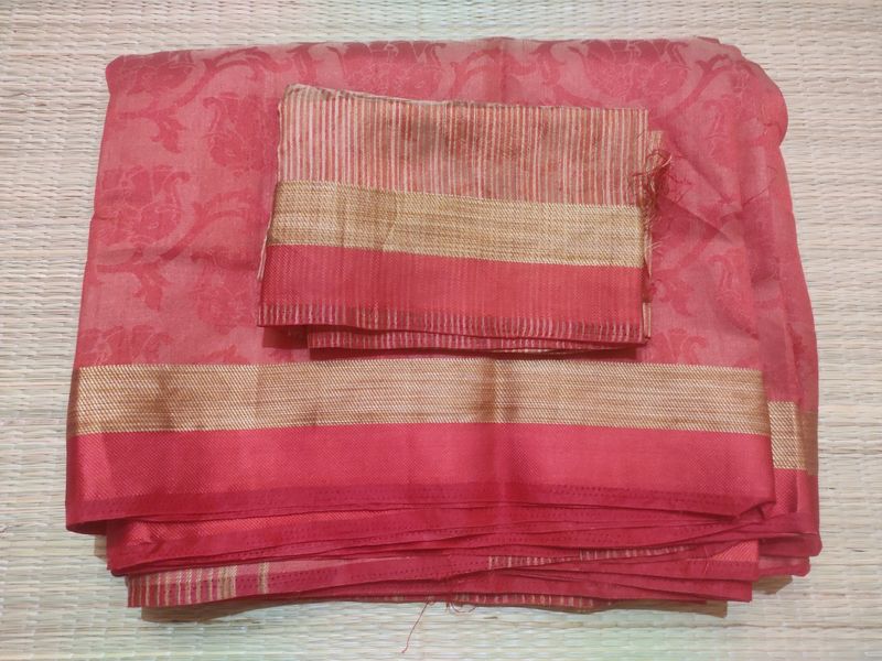 Jute Silk Saree With Blouse piece