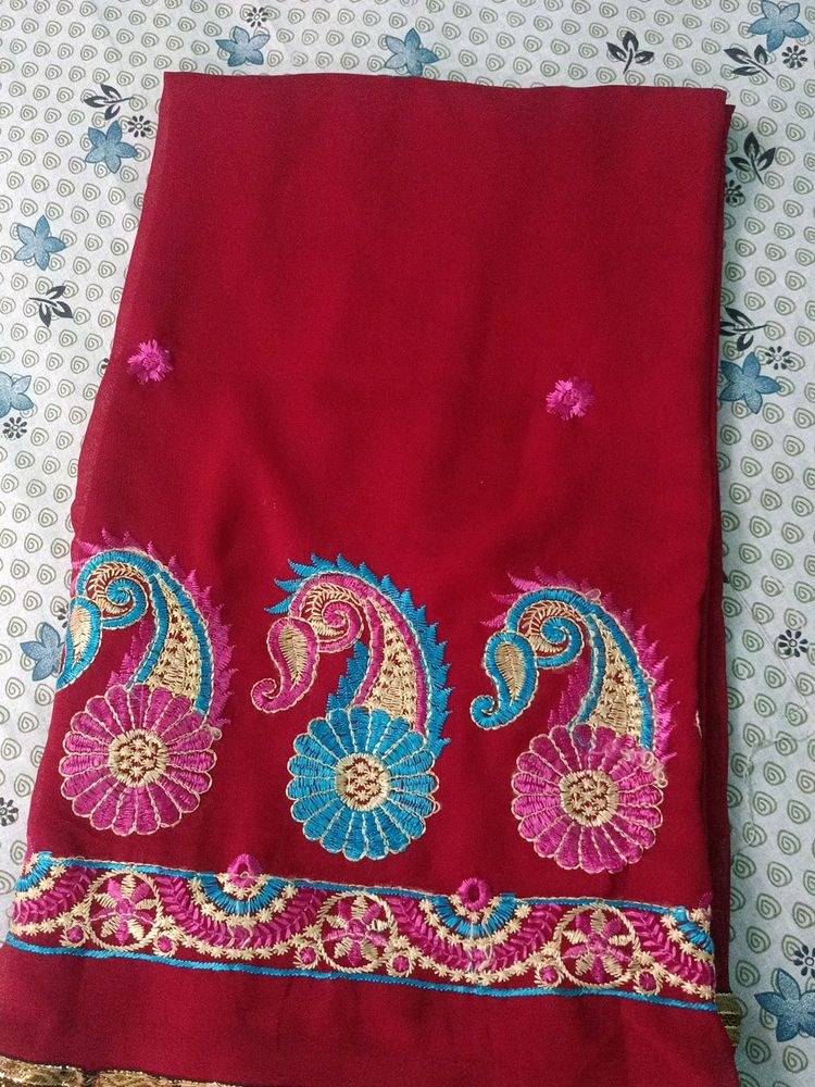 New Maroon Saree