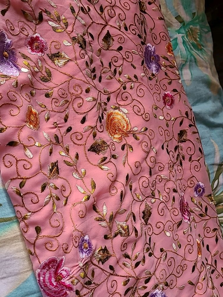 Pretty Pink Chiffon Saree