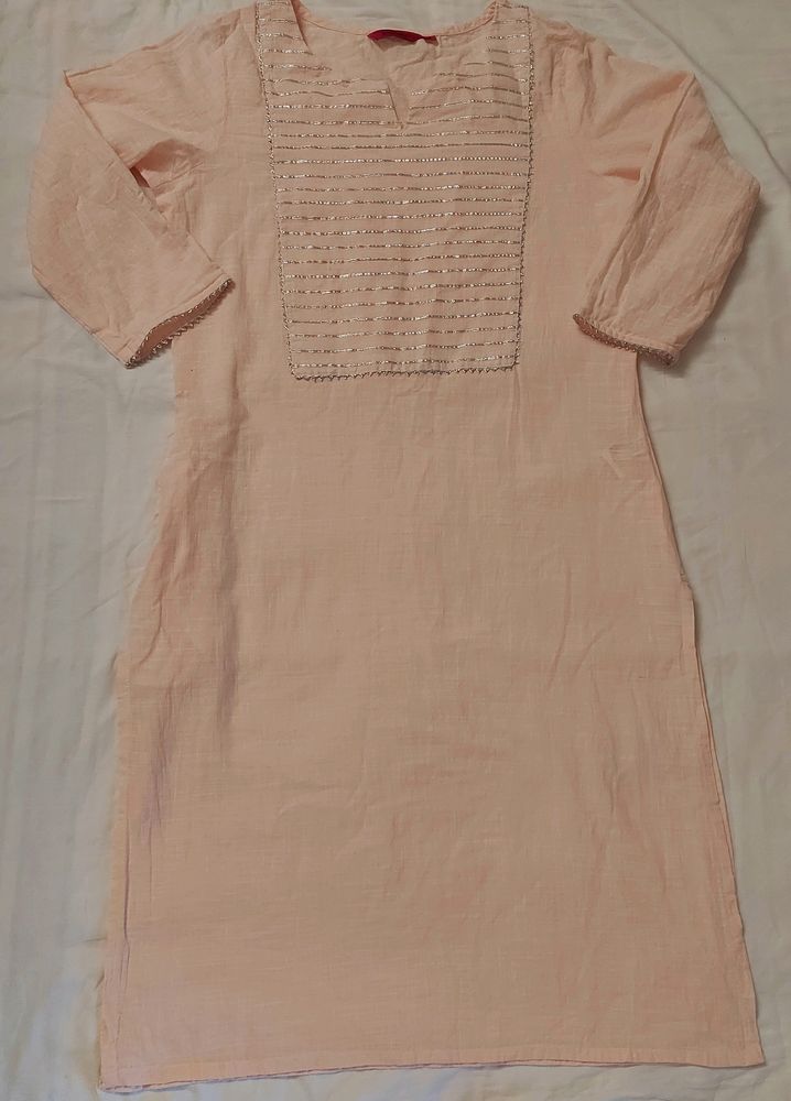 Light Pink Daily Wear Kurta For Women