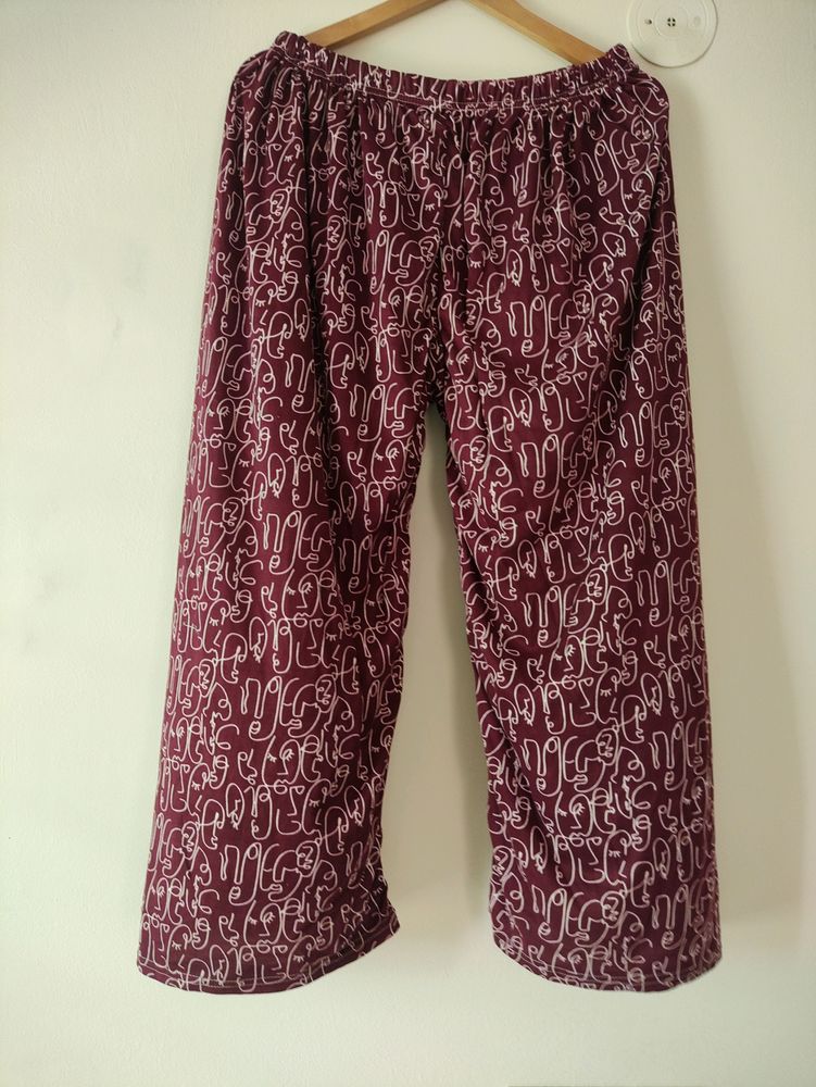 Purple Printed Lower For Women