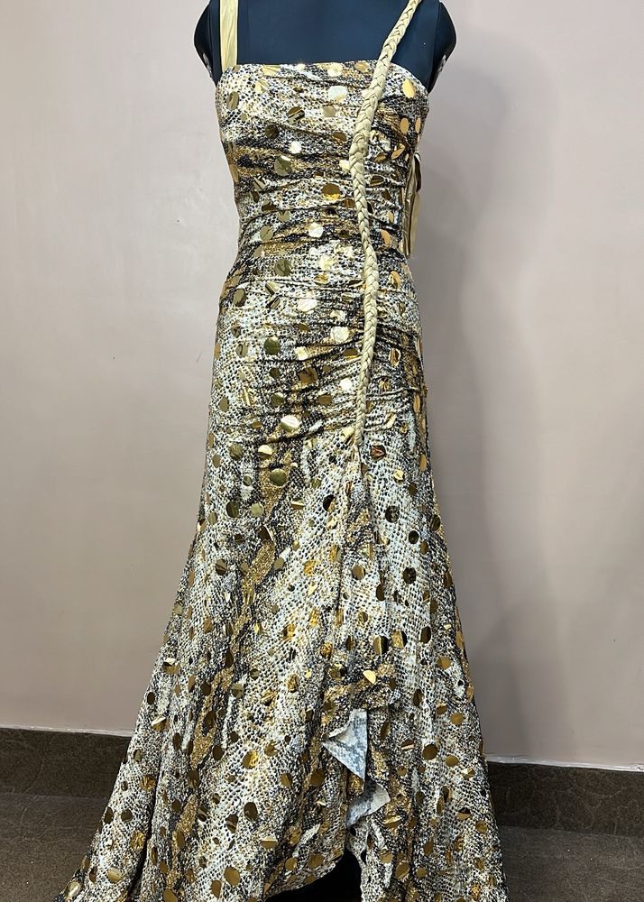 Golden Ruched Gown