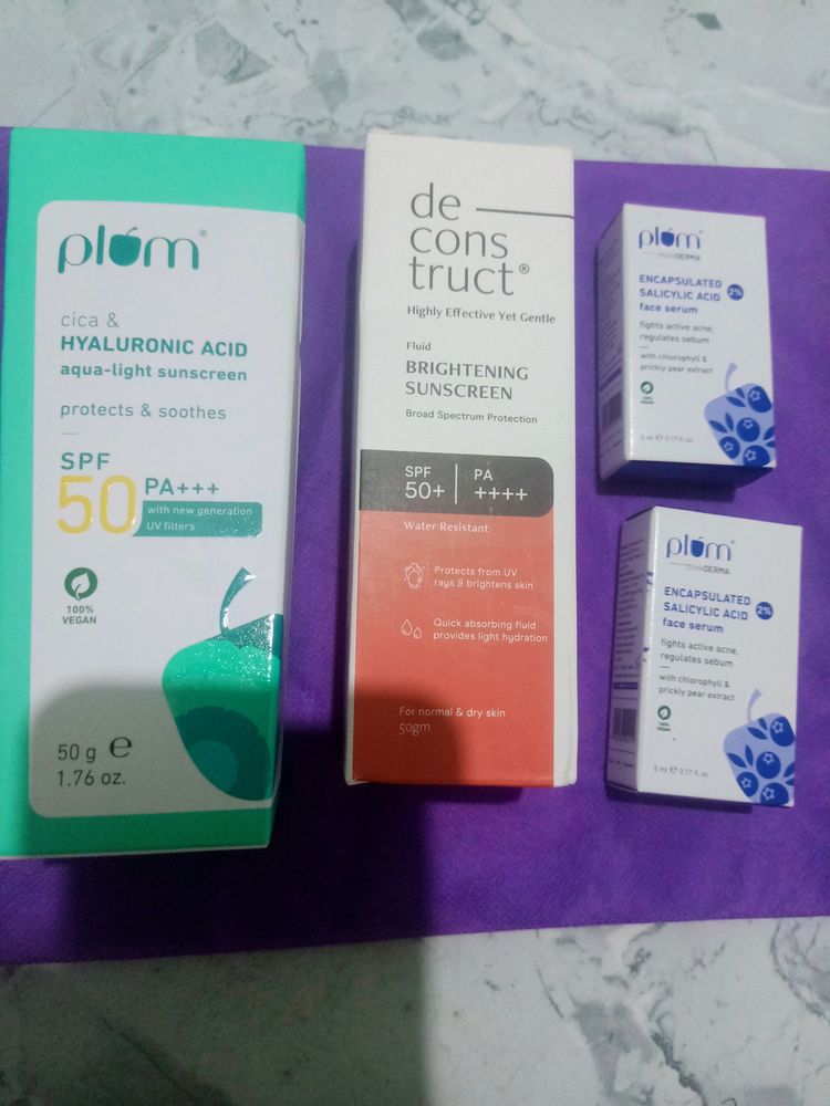 COMBO Of 4 🌟Plum & Deconstruct Sunscreens+ Serums