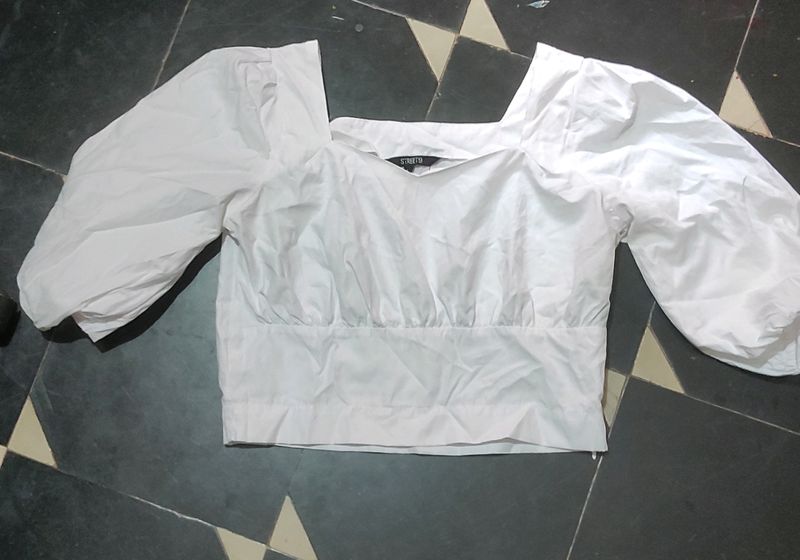 White Crop Top For Women