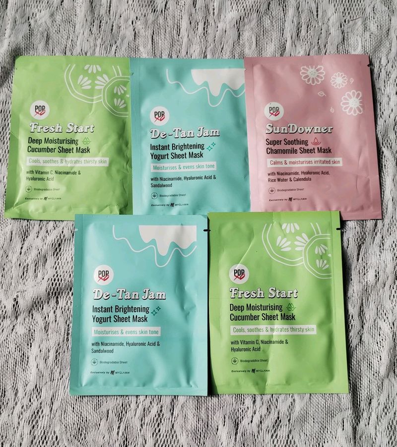 Combo Of 5 Myglamm Sheet Masks