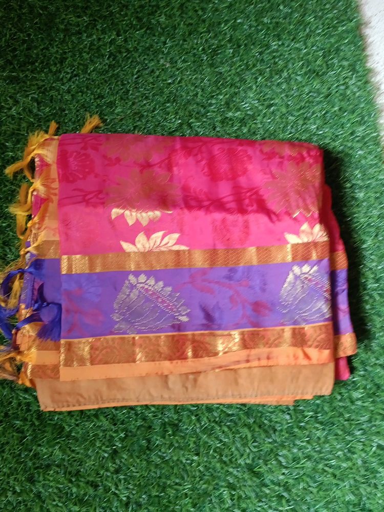 Wedding And Festival Silk Saree Rose Colour