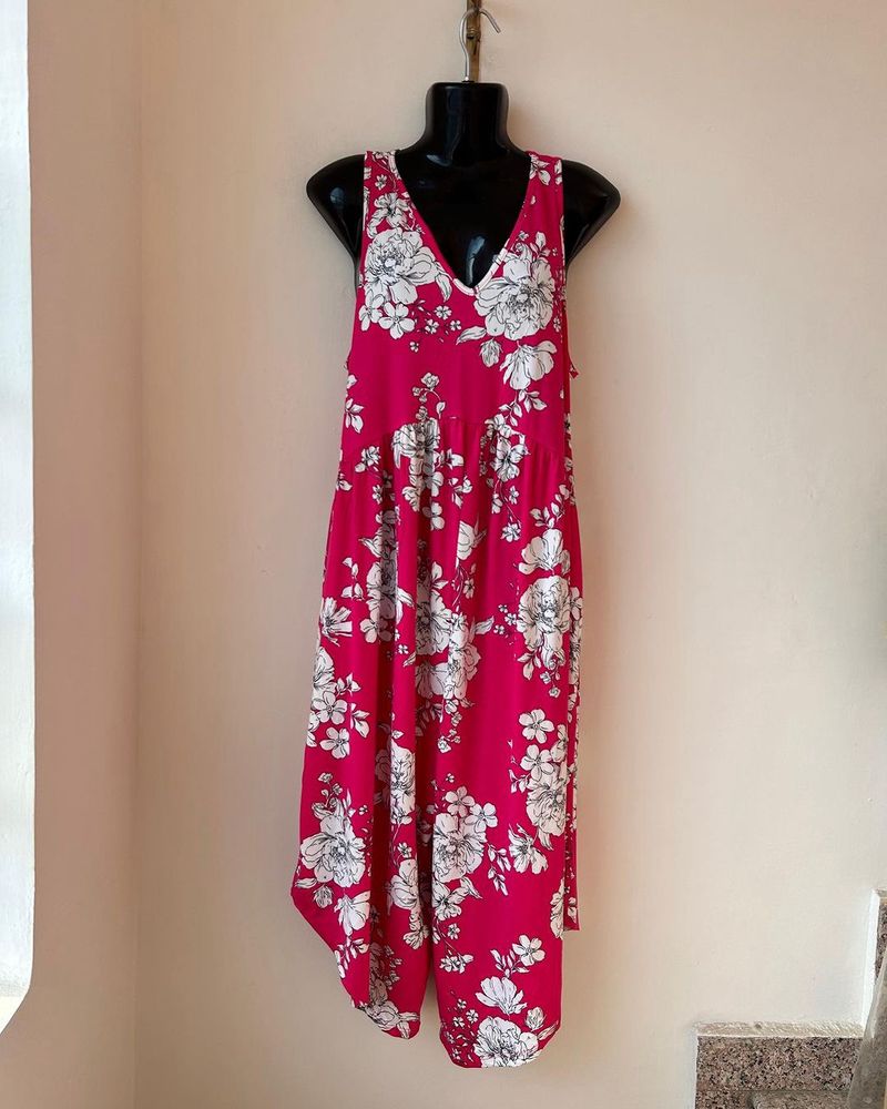 Beautiful Floral Pink Jumpsuit