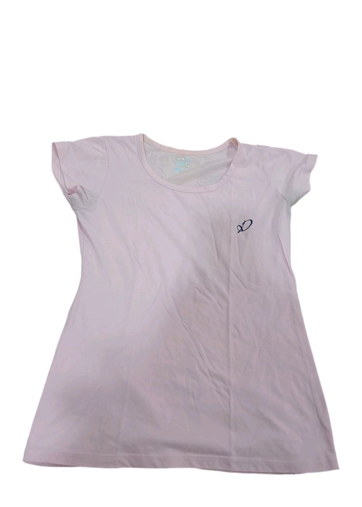 Women Baby Pink Cotton Top