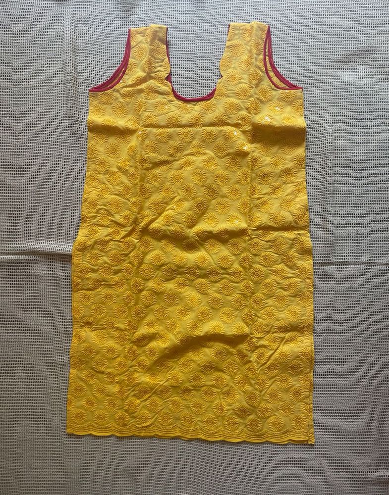 Embroidered Golden Yellow Kurta