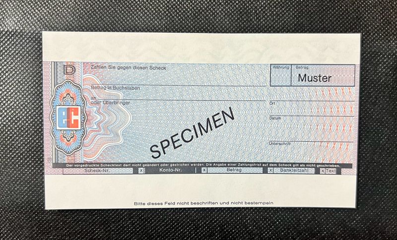 Credit Instrument Germany Traveler Cheque Specimen