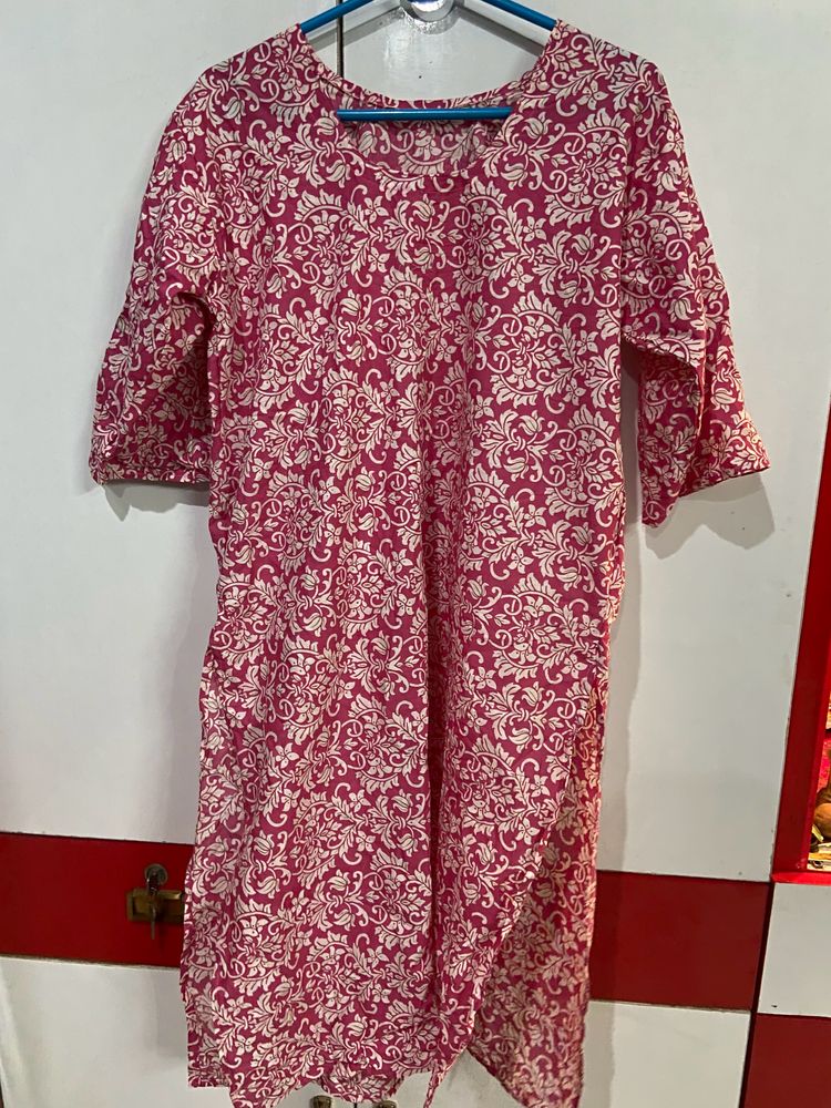 Pink Cotton Kurti