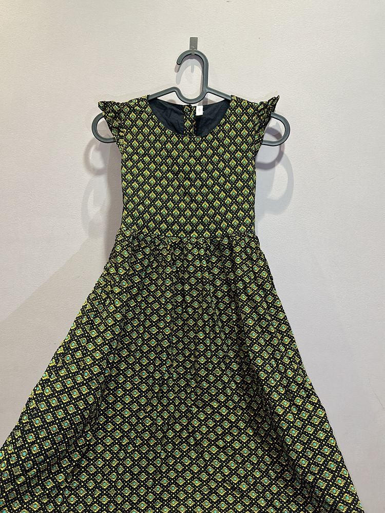 BLACK COTTON GIRLS FROCK