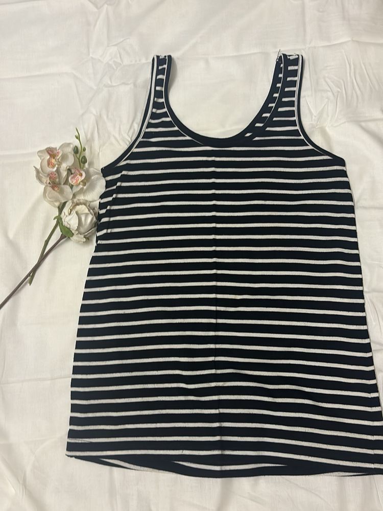 White Striped Tank Top