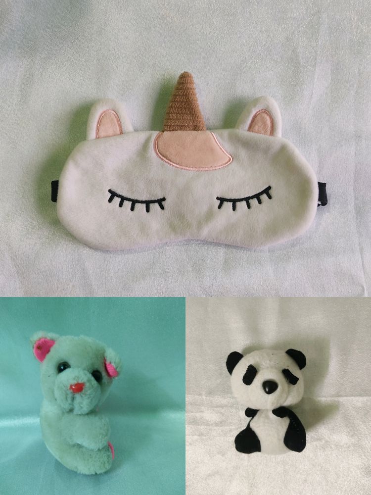 Unicorn Sleeping Eye Mask + 2 Mini Dolls