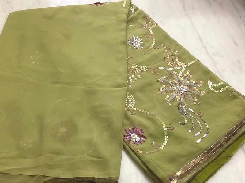 GREEN SEQUENCES SAREE