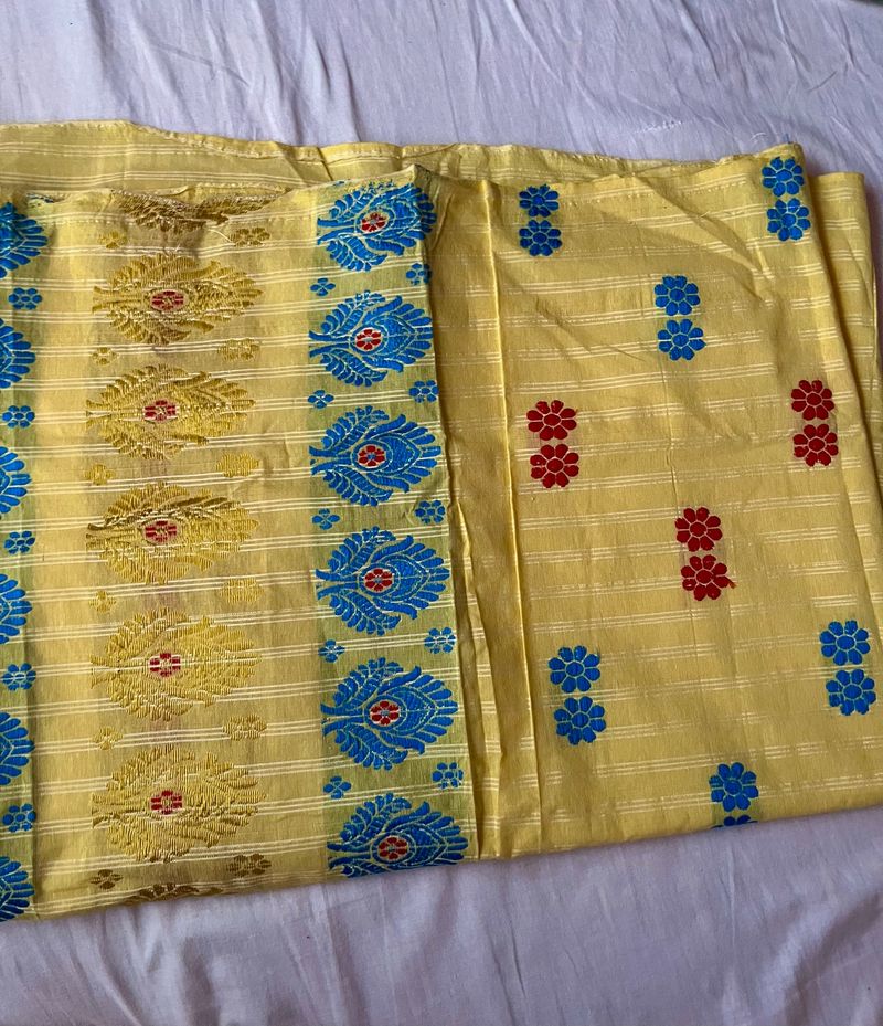 Yellow Saree (Mekhela) For Women