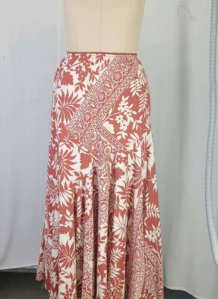 New Tropical Border Print Skirt