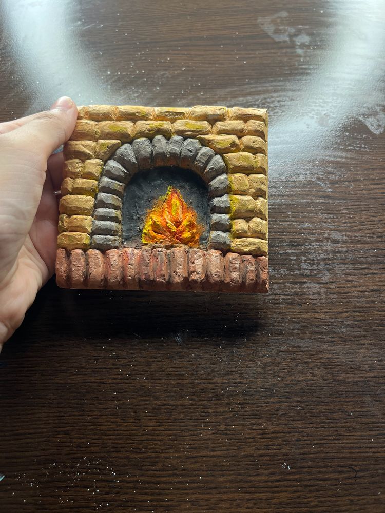 3d Painting Of A Fireplace