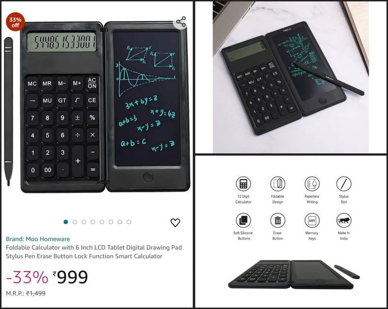 *Foldable Calculator with Digital Pen