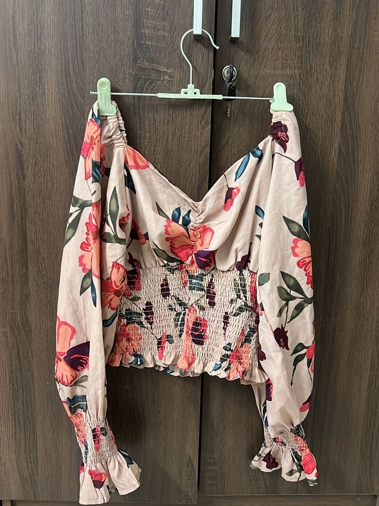 Floral Smocked Peach Top