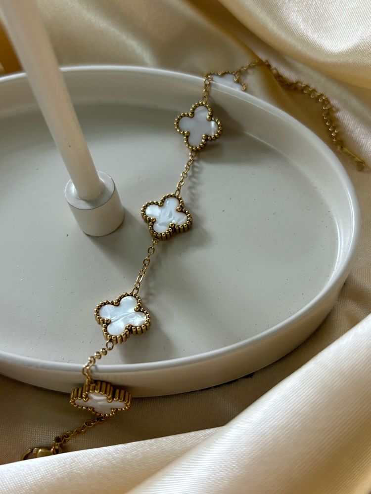 Clover Bracelet White Anti-tarnish