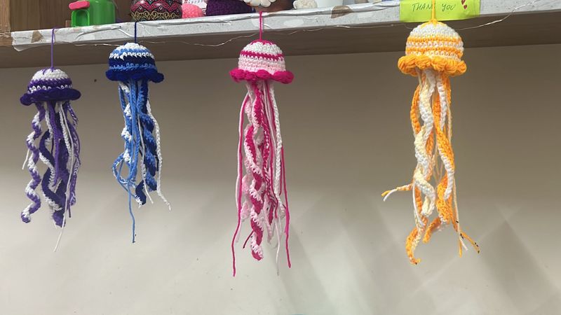 Crochet Jelly Fish Keychain