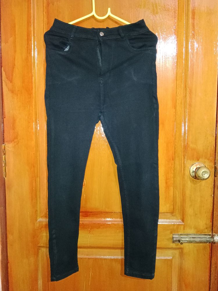 High Waist Black Slim Fit Jeans