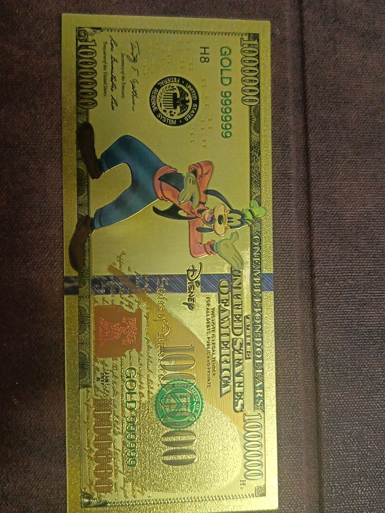 24 cT Gold Note From USA With Walt Disney's