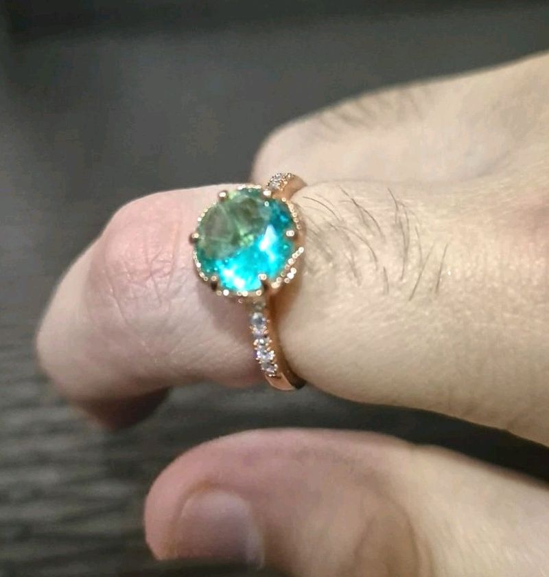 Blue Ring With Crystal