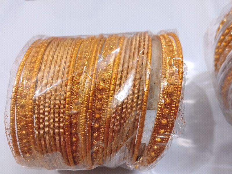 Metal Gold Glitter and Silver shine Chudiya Combo