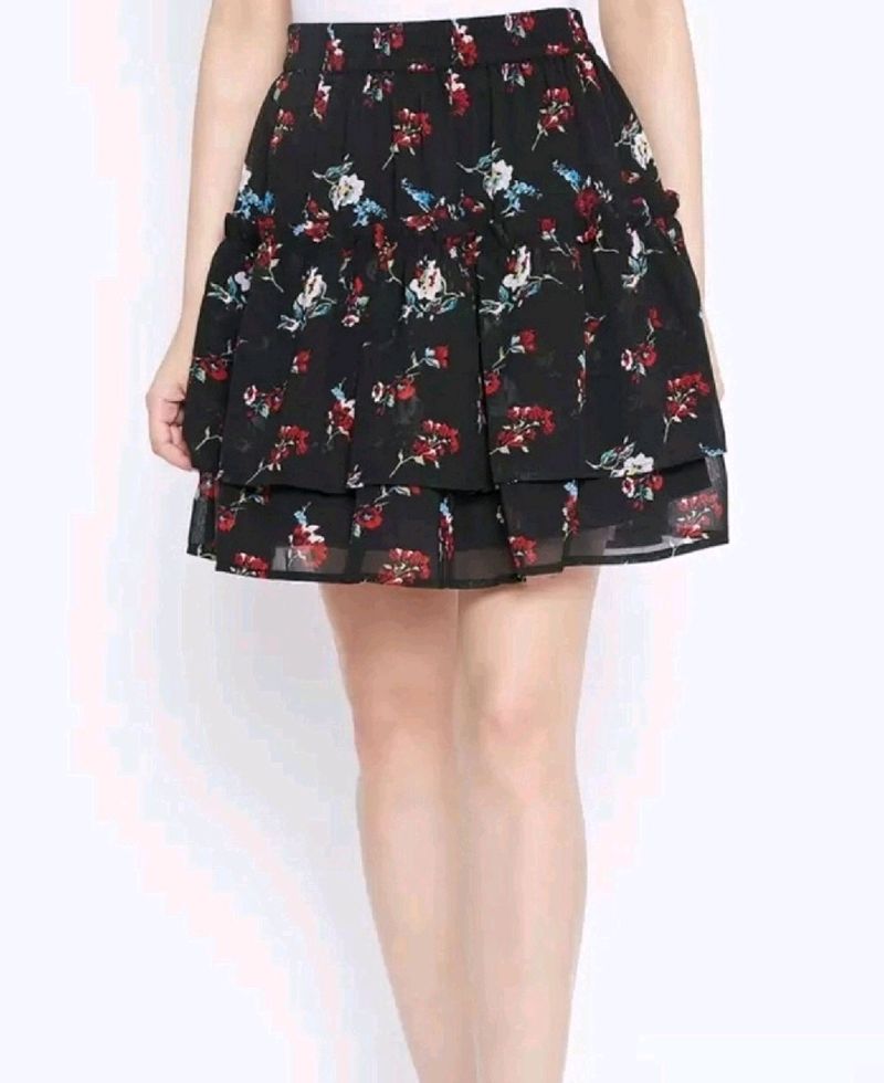 Floral Printed Georgette Skirt