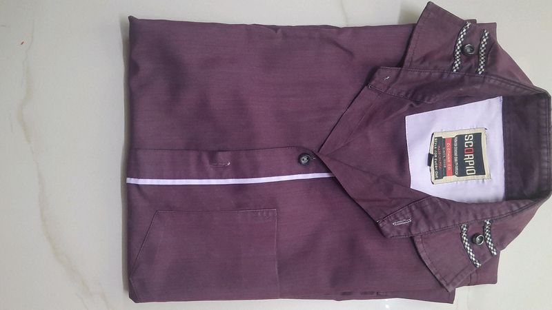 Men Purple causal Shirt (M)