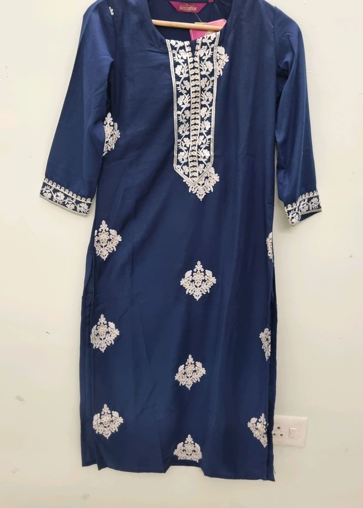 Straight Kurta With Palazzo And Dupatta