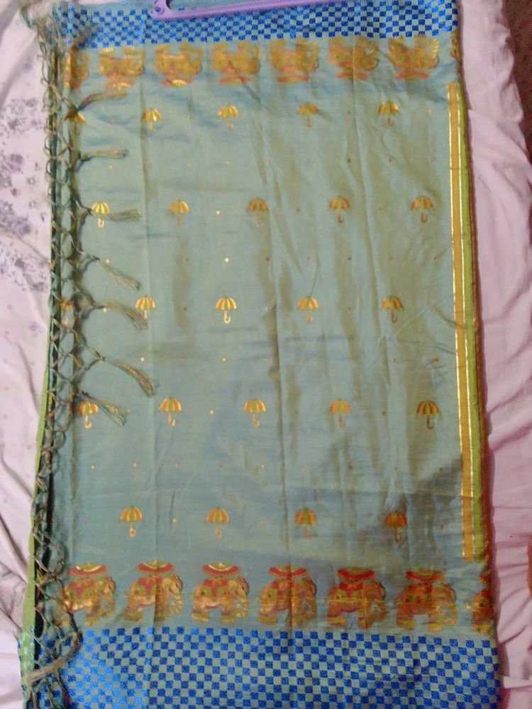 Fixed 450-Fancy Saree Unique Elephant Design