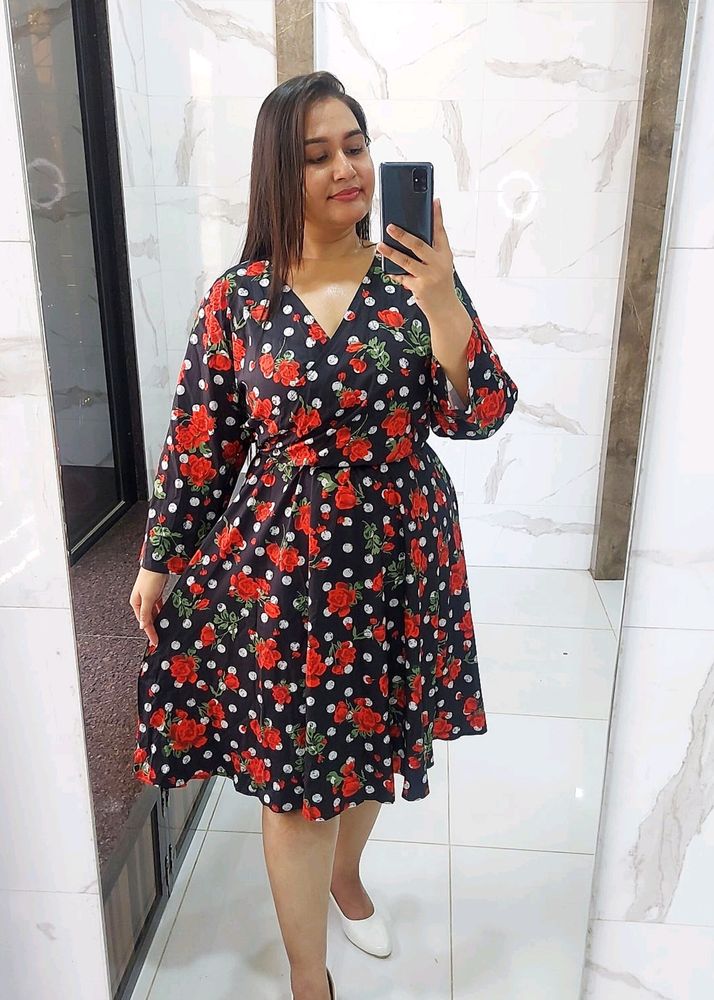 Plus floral printed dress