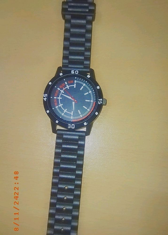 BLACK AND RED WATCH